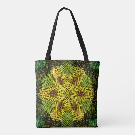 Weave Mandala Yellow Green und Orange Tasche (Rückseite)