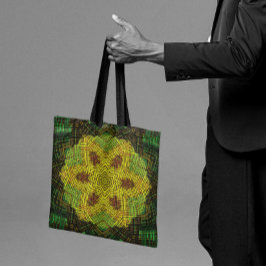 Weave Mandala Yellow Green und Orange Tasche