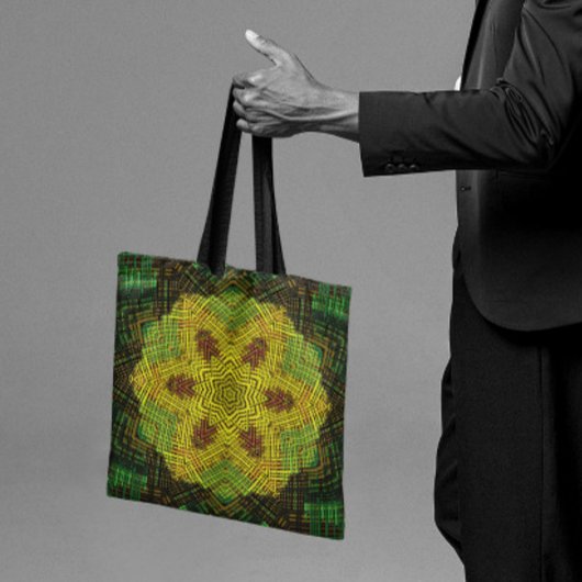 Weave Mandala Yellow Green und Orange Tasche