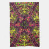 Weave Mandala Yellow Pink und Lila Geschirrtuch (Vertikal)