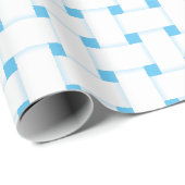 Weave Muster auf Sky Blue, anpassbar Geschenkpapier (Rolleneckpunkt)