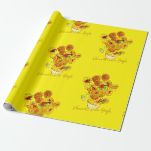 Weave Muster der Sonnenblumen von Vincent van Gogh Geschenkpapier