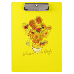 Weave Muster der Sonnenblumen von Vincent van Gogh Klemmbrett