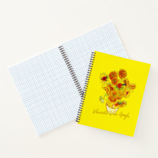 Weave Muster der Sonnenblumen von Vincent van Gogh Notizblock