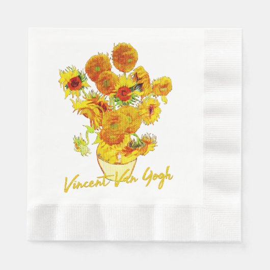 Weave Muster der Sonnenblumen von Vincent van Gogh Serviette (Vorderseite)