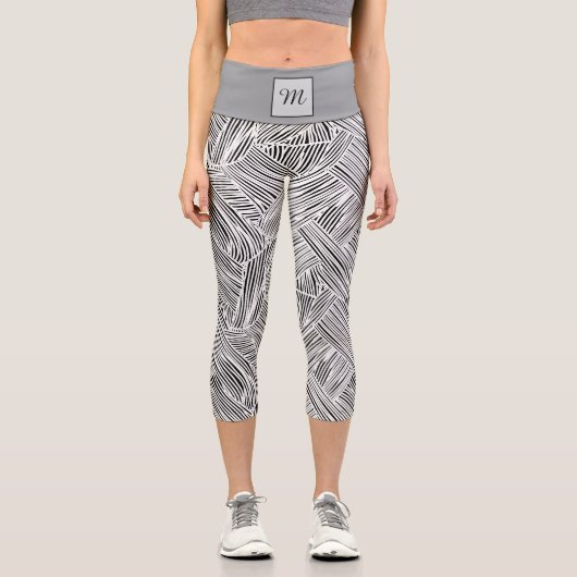 Weave Pattern Design Art  Capri Leggings (Vorderseite)