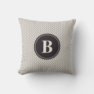 Weave Pattern Monogram Kissen