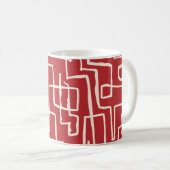 Weave Sive Red White Kaffeetasse (VorderseiteRechts)