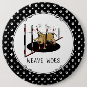 Weave Woes - Agility lustig steckte Hundeschuhe Button (Vorderseite)