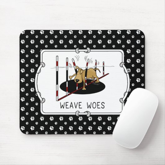 Weave Woes - Agility lustig steckte Hundeschuhe Mousepad (Mit Mouse)