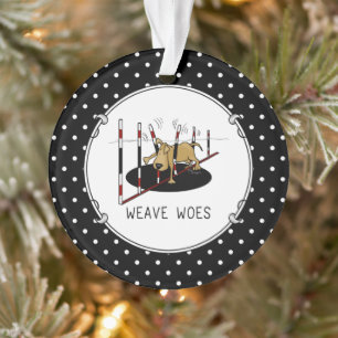 Weave Woes - Agility lustig steckte Hundeschuhe Ornament