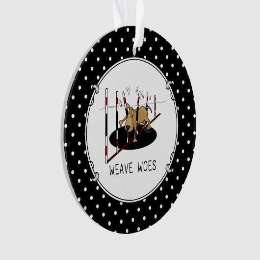 Weave Woes - Agility lustig steckte Hundeschuhe Ornament (Vorderseite)