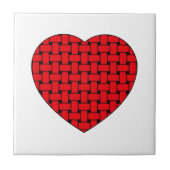 Weaved Red Heart Fliese (Vorderseite)