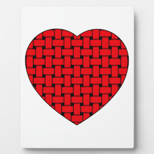 Weaved Red Heart Fotoplatte