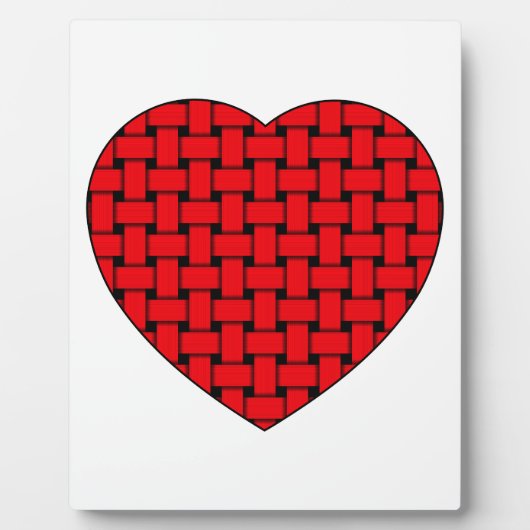 Weaved Red Heart Fotoplatte (Vorderseite)