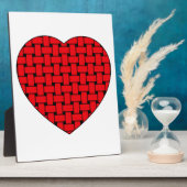Weaved Red Heart Fotoplatte (Seite)