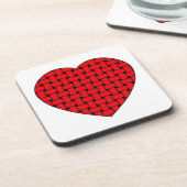 Weaved Red Heart Getränkeuntersetzer (Linke Seite)