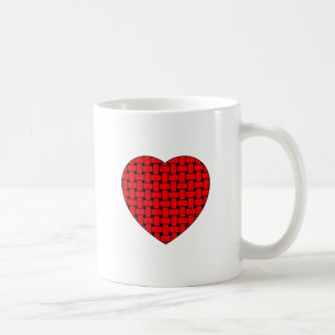 Weaved Red Heart Kaffeetasse