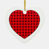 Weaved Red Heart Keramik Ornament (Vorne)