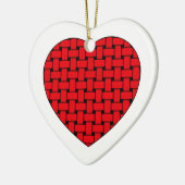 Weaved Red Heart Keramik Ornament (Links)