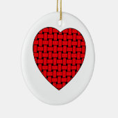 Weaved Red Heart Keramikornament (Rechts)