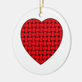 Weaved Red Heart Keramikornament (Links)