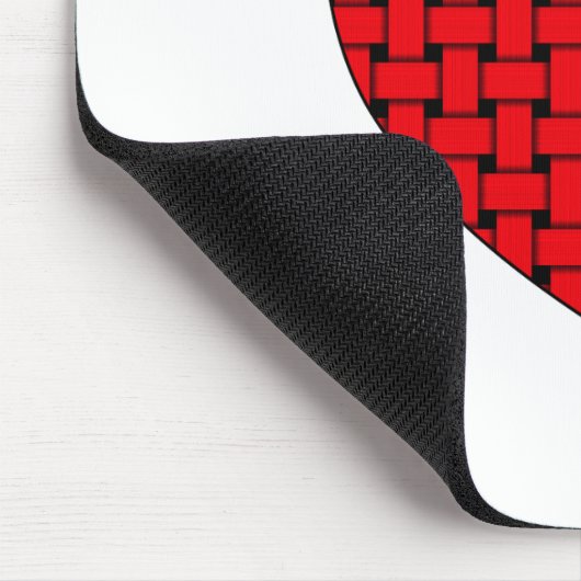 Weaved Red Heart Mousepad (Ecke)