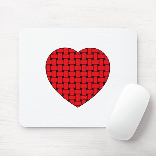 Weaved Red Heart Mousepad (Mit Mouse)