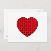 Weaved Red Heart Postkarte (Vorne/Hinten)