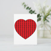 Weaved Red Heart Postkarte (Stehend Vorderseite)