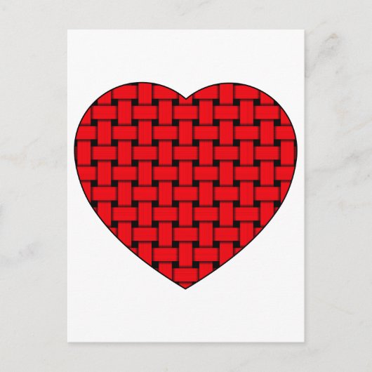 Weaved Red Heart Postkarte (Vorderseite)