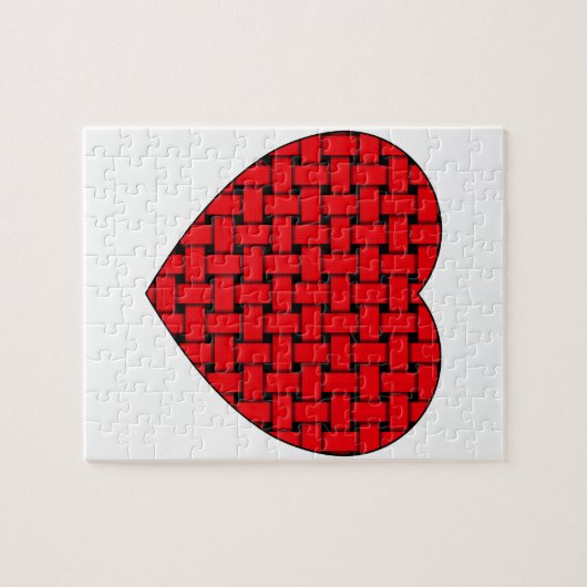 Weaved Red Heart Puzzle (Horizontal)