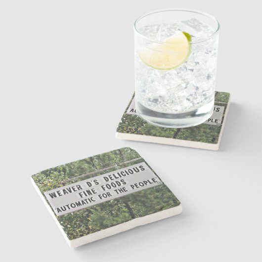 Weaver D's, Athen, Georgien, Marmorstein Untersetz Steinuntersetzer (Seitenansicht)