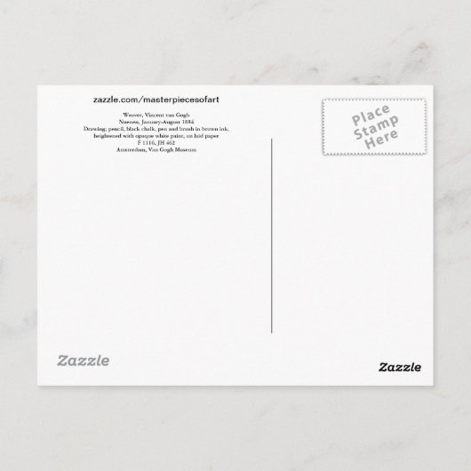 Weaver (F1116) Van Gogh Fine Art Postkarte (Rückseite)