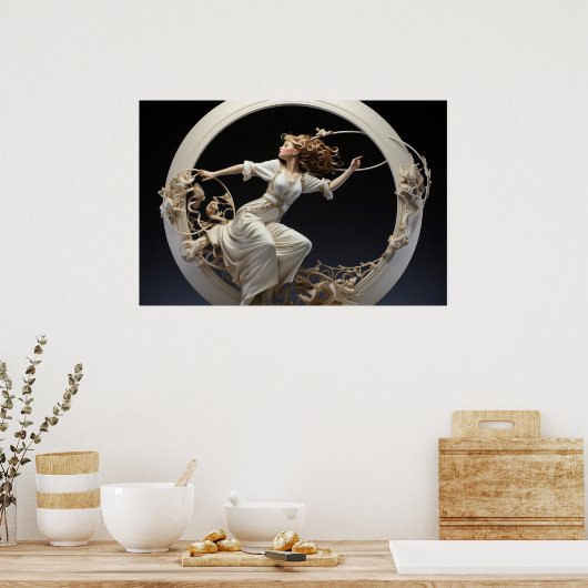 Weaver Frau des weißen Ringgemäldes Poster (Küche)