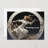 Weaver Frau des weißen Ringgemäldes Postkarte (Vorne/Hinten)