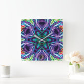Weaver Kaleidoscope Quadratische Wanduhr (Zuhause)