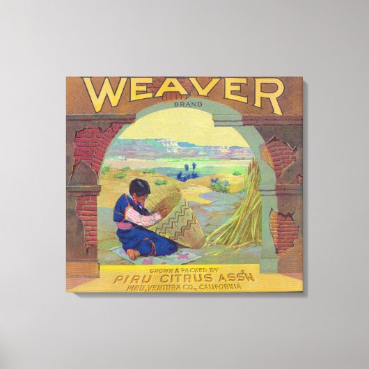 Weaver Orange LabelPiru, CA Leinwanddruck (Vorderseite)