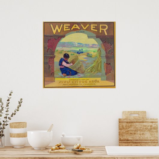 Weaver Orange LabelPiru, CA Poster (Küche)