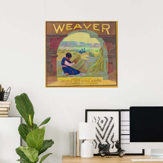 Weaver Orange LabelPiru, CA Poster (Heimbüro)