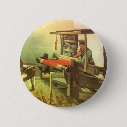 Weaver vor Links Spinnrad Vincent van Gogh Button (Vorderseite)