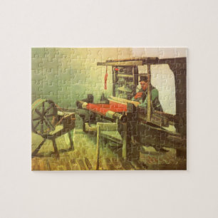 Weaver vor Links Spinnrad Vincent van Gogh Puzzle