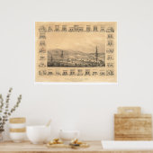 Weaverville, CA. Panoramakarte 1856 (1846A) Poster (Küche)