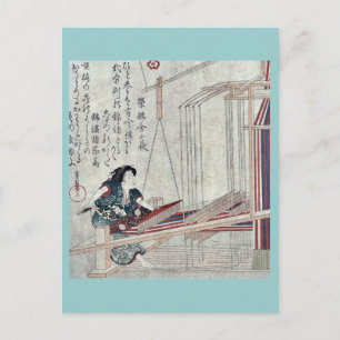 Weaving by Yanagawa, Shigenobu Ukiyoe Postkarte