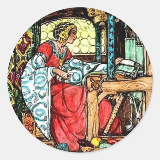 Weaving Women Runder Aufkleber (Vorderseite)
