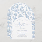 Web Boy Baptism Safari Chinoiserie Einladung (Vorne/Hinten)