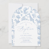 Web Boy Baptism Safari Chinoiserie Einladung (Vorderseite)