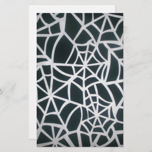 Web des Mysteriums: Delikate Falle - Weiße Spinnen Briefpapier (Vorne/Hinten)