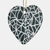 Web des Mysteriums: Delikate Falle - Weiße Spinnen Keramikornament (Links)