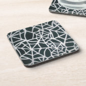 Web des Mysteriums: Delikate Falle - Weiße Spinnen Untersetzer (Linke Seite)